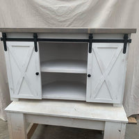 Rustic Farmhouse Corner TV Stand With Barn Doors