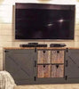 Rustic Contemporary TV Stand With Barn Doors