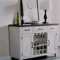Rustic Farmhouse Breakfront With Wine Storage