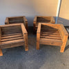 Rustic Barrel Chairs And Table Set