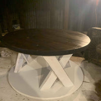 Rustic Farmhouse Round End Table