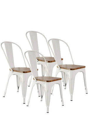 Rustic Farmhouse Metal Dining Chairs 4-Pack